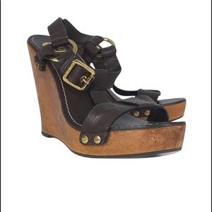 Tory Burch Leather Wedge Heels